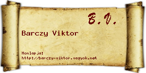 Barczy Viktor névjegykártya